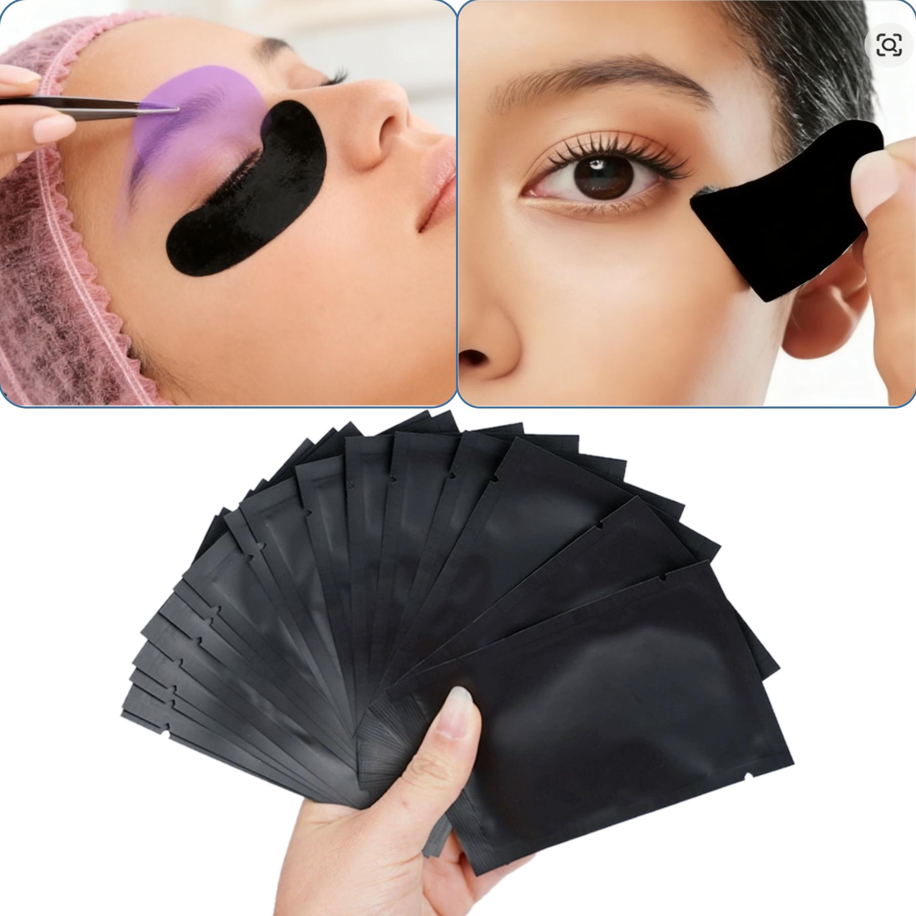 Eyelash Extension Uv - 25/50 Par Naklejek Ochronnych UV Czarnych