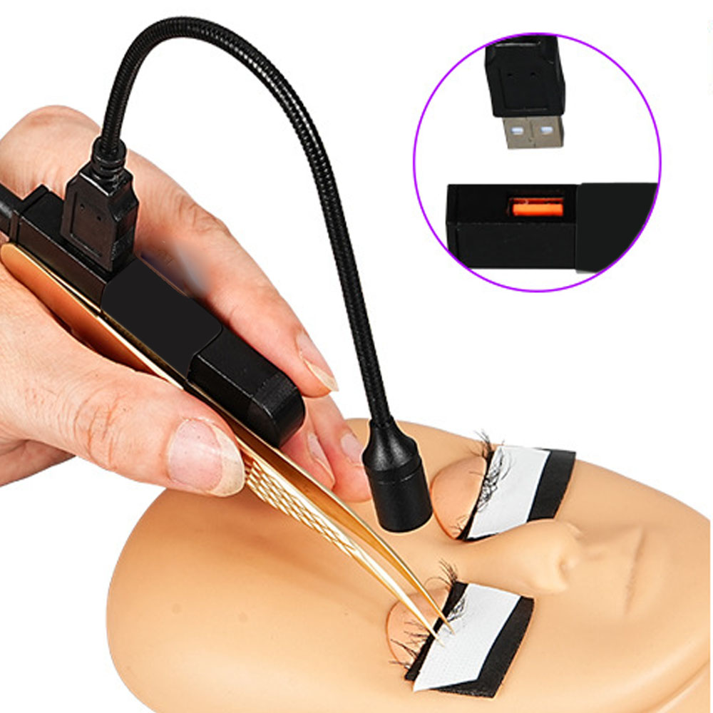Eyelash Extension Uv - Głowica lampy USB, ręczne pęsety, przedłużanie