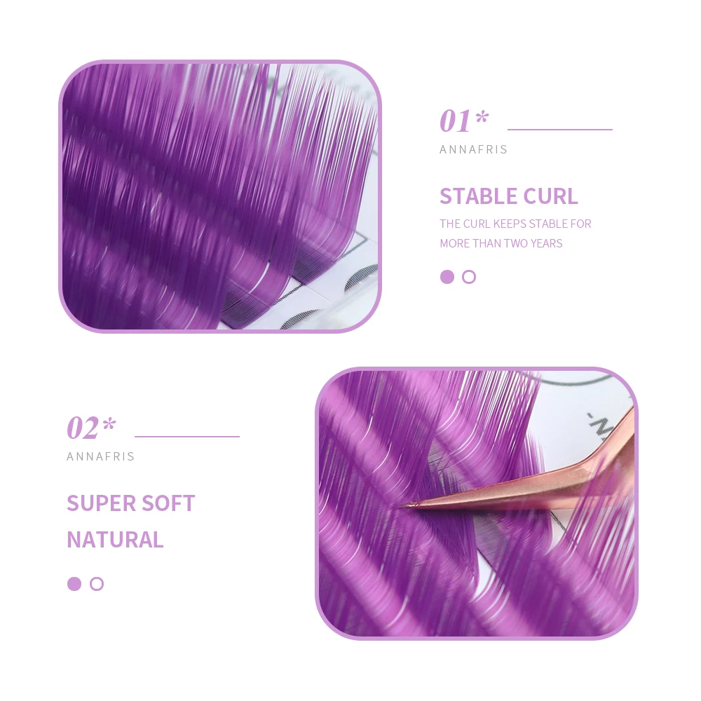 ANNAFRIS kolorowe sztuczne rzę – Eyelash Extension C Curl recenzja i cena